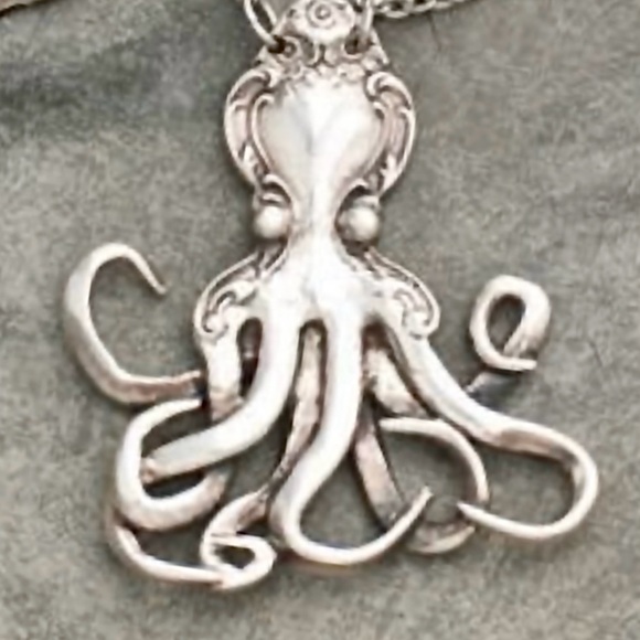 Jewelry - “Vintage Fork Octopus” Silverware Spoon Squid Octopod Kraken Tentacles Necklace